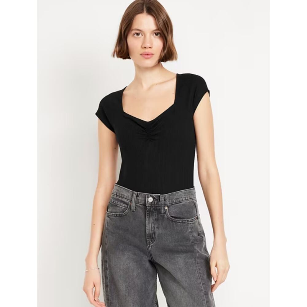 Double-Layer Cinched Bodysuit – Black Jack, Women’s Size Small (New)